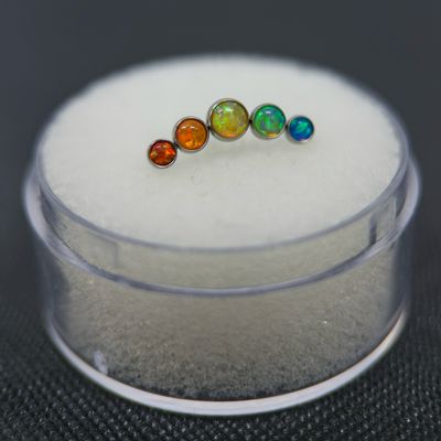 Opal Cabochon Pride Flag Attachment