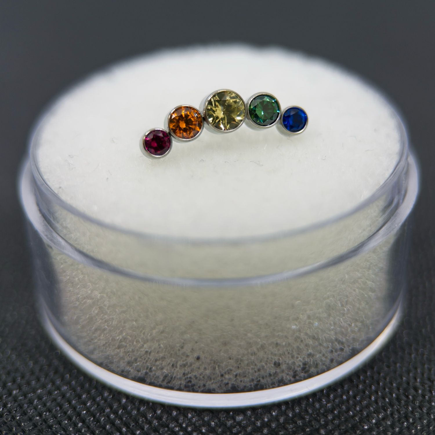 Faceted Pride Flag Bezel Set Cluster