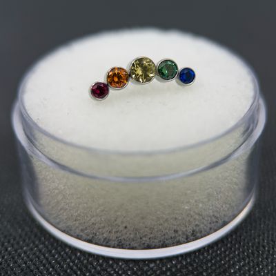 Faceted Pride Flag Bezel Set Cluster