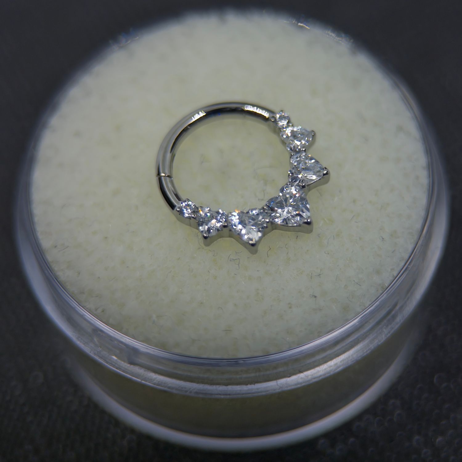 Heart Cubic Zirconia Hinge Ring