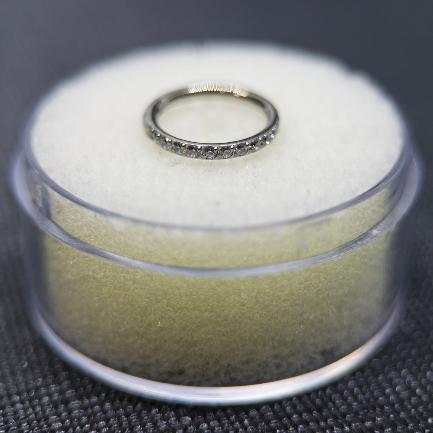 Outward Facing Cubic Zirconia Hinge Ring