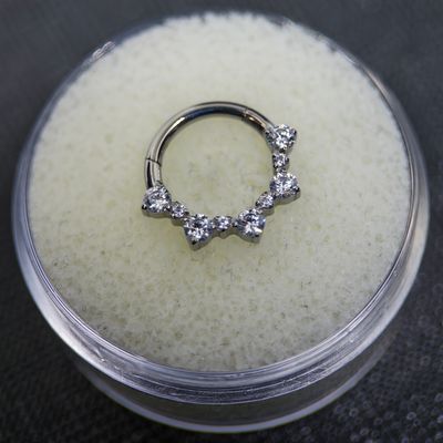 Dual-Sized Cubic Zirconia Hinge Ring