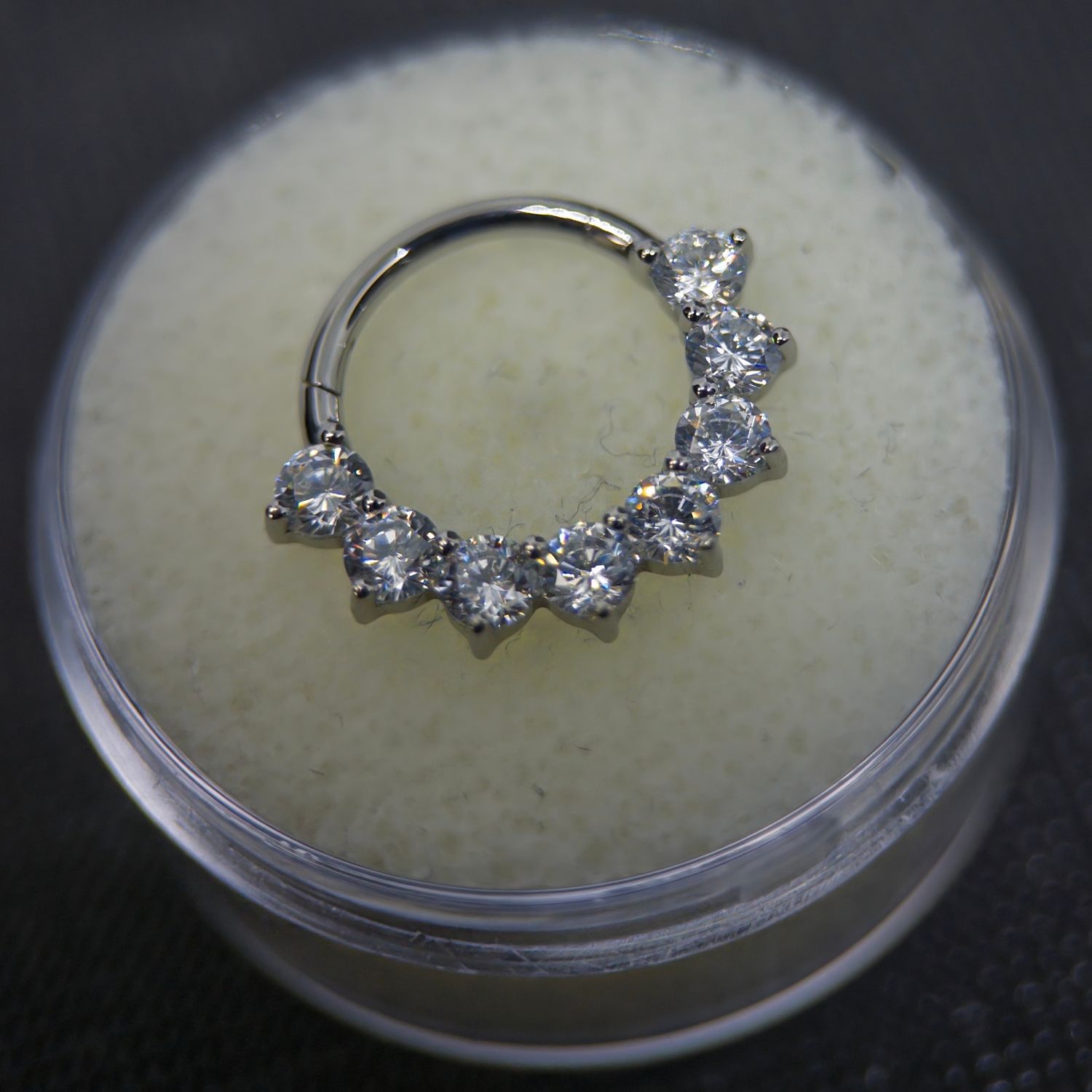 Round Cubic Zirconia Hinge Ring