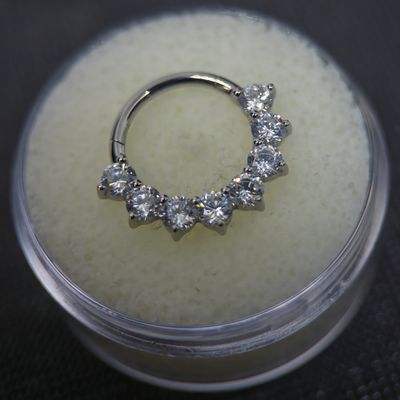Round Cubic Zirconia Hinge Ring
