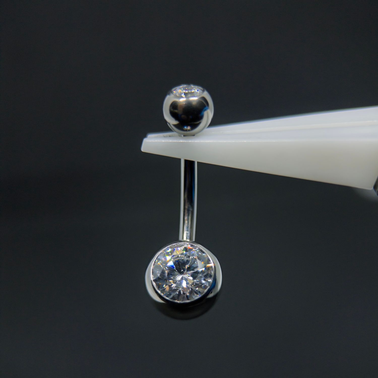 Cubic Zirconia Navel Bar