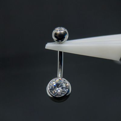Cubic Zirconia Navel Bar