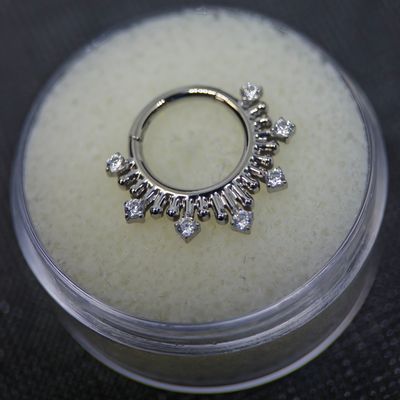 Prong Set Cubic Zirconia Rays Hinge Ring