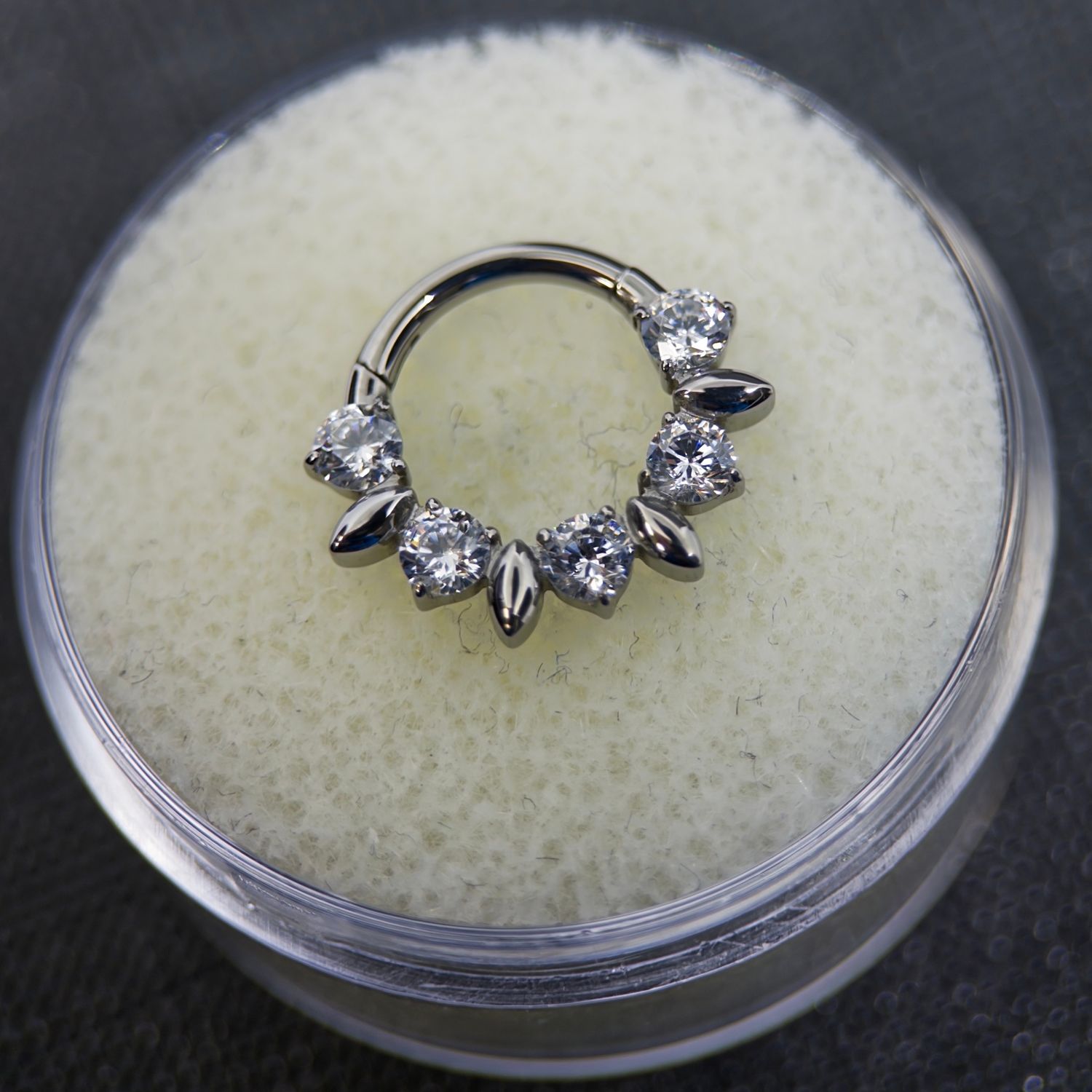 Cubic Zirconia and Plain Marquise Hinge Ring