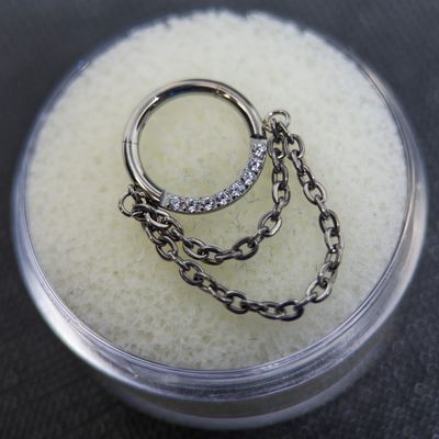 Forward Facing Cubic Zirconia Chain Hinge Ring