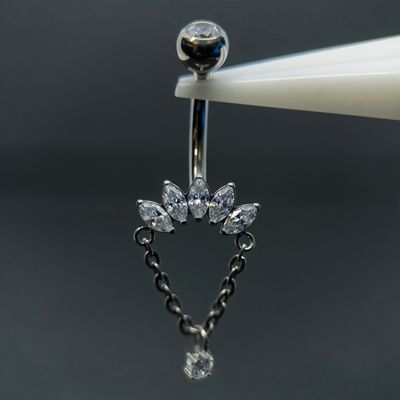 Marquise Charm Navel Bar