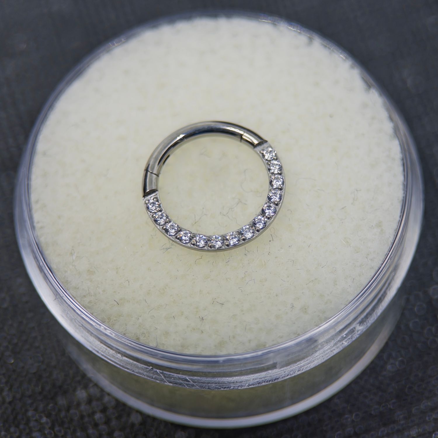 Forward Facing Cubic Zirconia Hinge Ring