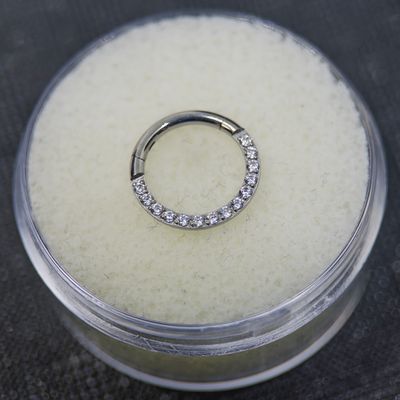 Forward Facing Cubic Zirconia Hinge Ring