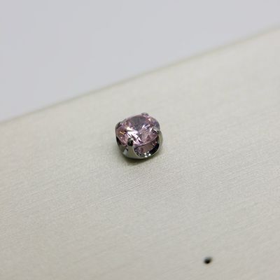 Pink 4 Prong-Set CZ