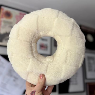 Cream Checker Piercing Cushion