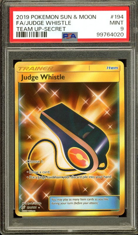 Pokemon Team Up 2019 - Judge Whistle #194 - PSA 9
