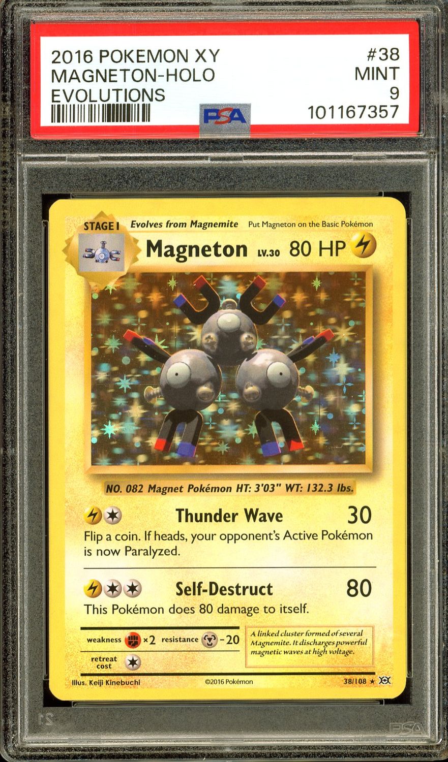 Pokemon XY Evolutions 2016 - Magneton #38 - PSA 9