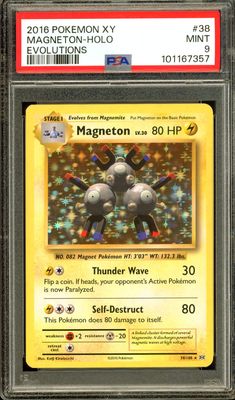 Pokemon XY Evolutions 2016 - Magneton #38 - PSA 9