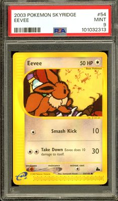 Pokemon Skyridge 2003 - Eevee #54 - PSA 9