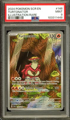 Pokemon Stellar Crown 2024 - Turtonator #146 - PSA 9