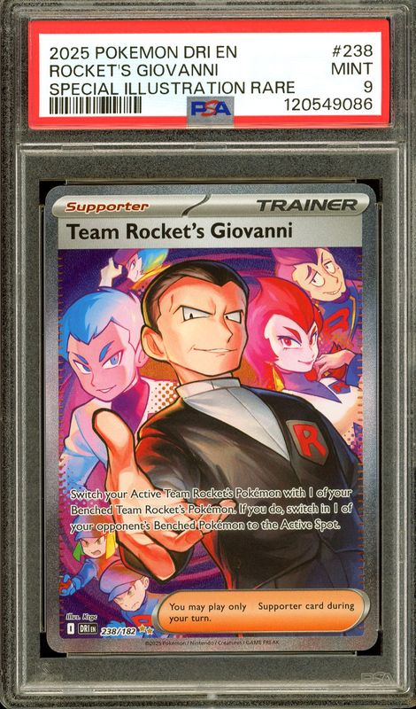 Pokemon Destined Rivals 2025 - Team Rocket's Giovanni #238 - PSA 9
