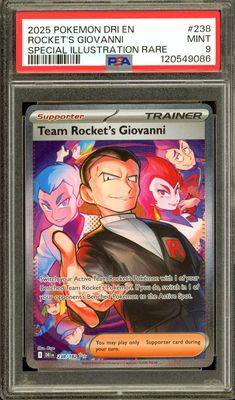 Pokemon Destined Rivals 2025 - Team Rocket's Giovanni #238 - PSA 9