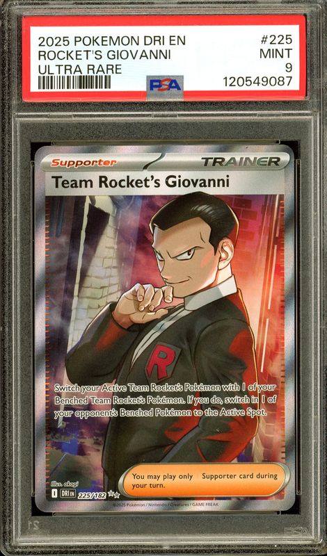 Pokemon Destined Rivals 2025 - Team Rocket’s Giovanni #225 - PSA 9
