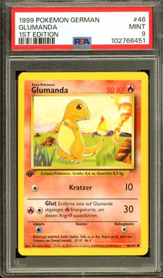 Pokemon German 1st edition Base Set - Glumanda #46 - PSA 9