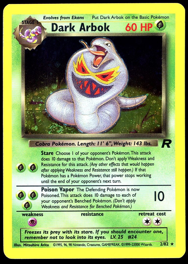 Pokemon Team Rocket 2000 - Dark Arbok Holo #2