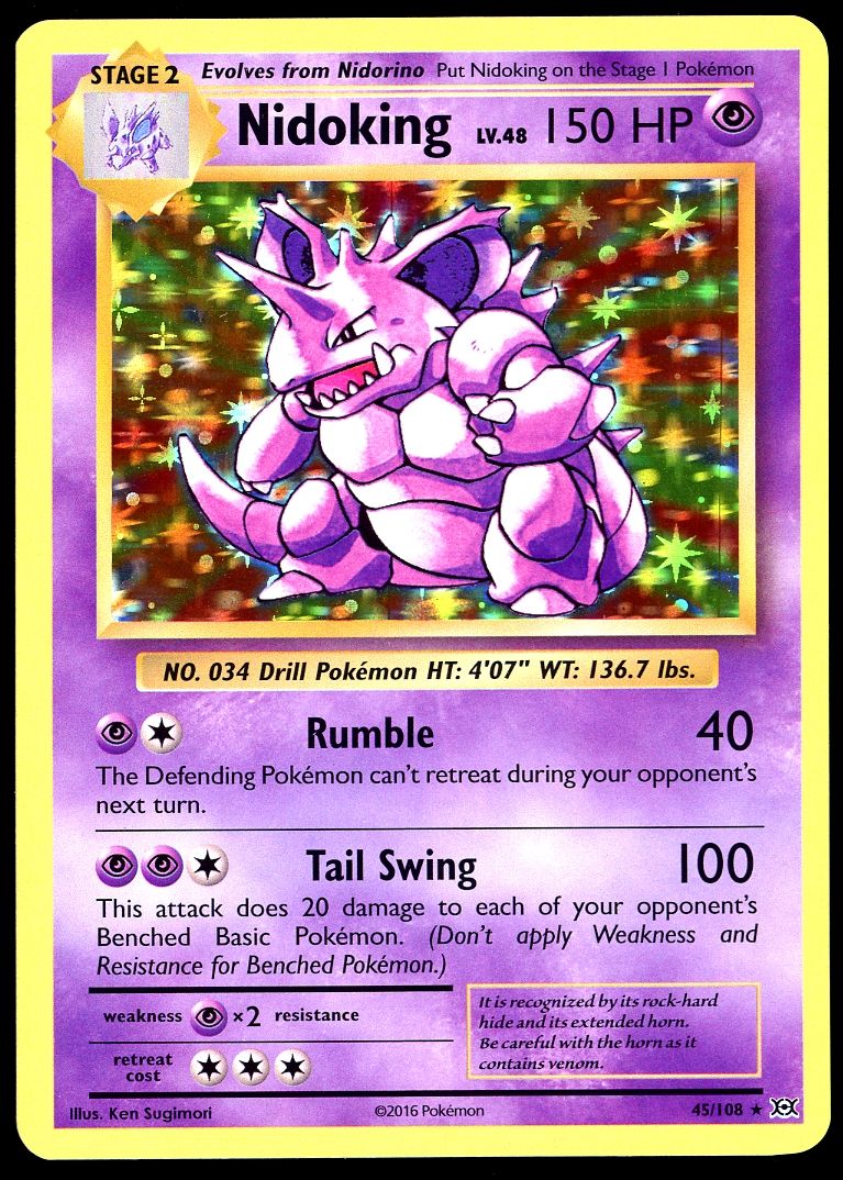 Pokemon Evolutions 2016 - Nidoking Holo #45