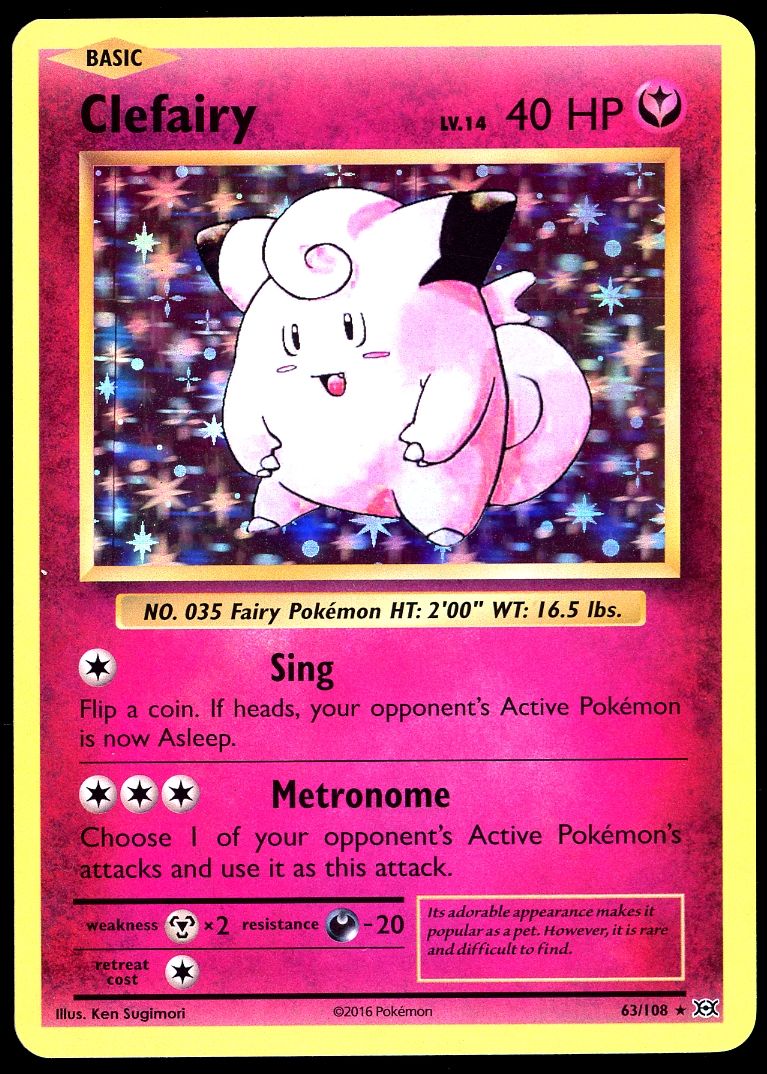 Pokemon Evolutions 2016 - Clefairy Holo #63