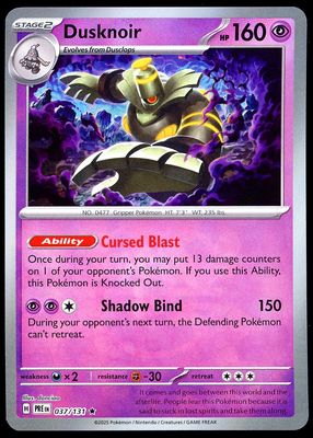 Pokemon Prismatic Evolutions 2025 - Dusknoir Master Ball #37