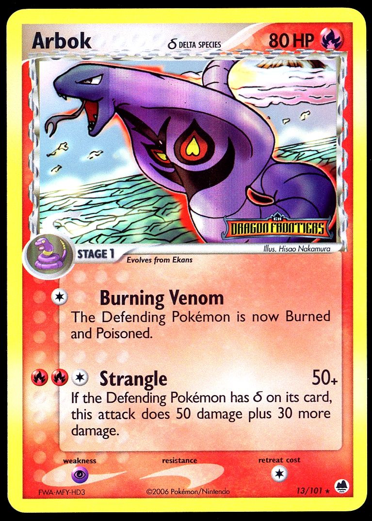 Pokemon Dragon Frontiers 2006 - Arbok Reverse Holo #13