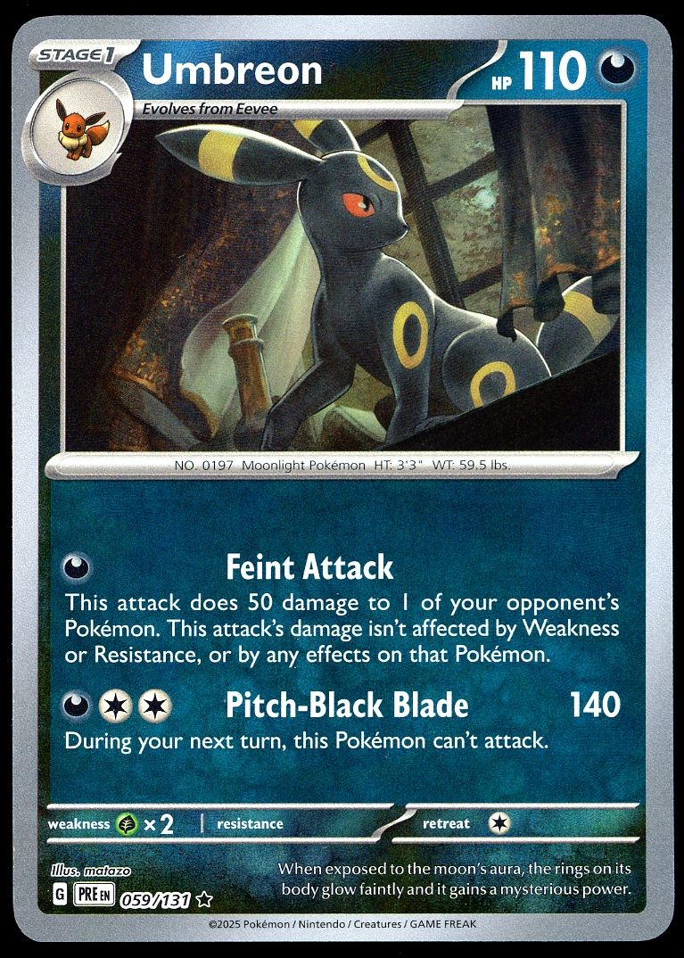 Pokemon Prismatic Evolutions 2025 - Umbreon Poke Ball #59