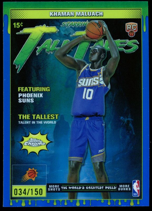 Topps Chrome Basketball 2025 Tall Tales - Shaman Maluach Refractor Blue 34/150  #TT-17