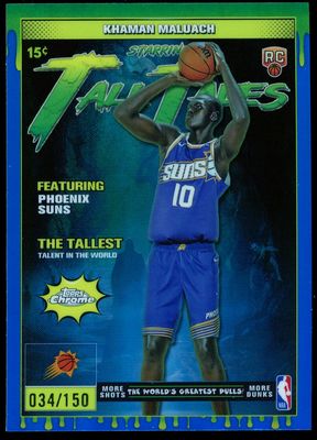 Topps Chrome Basketball 2025 Tall Tales - Shaman Maluach Refractor Blue 34/150  #TT-17