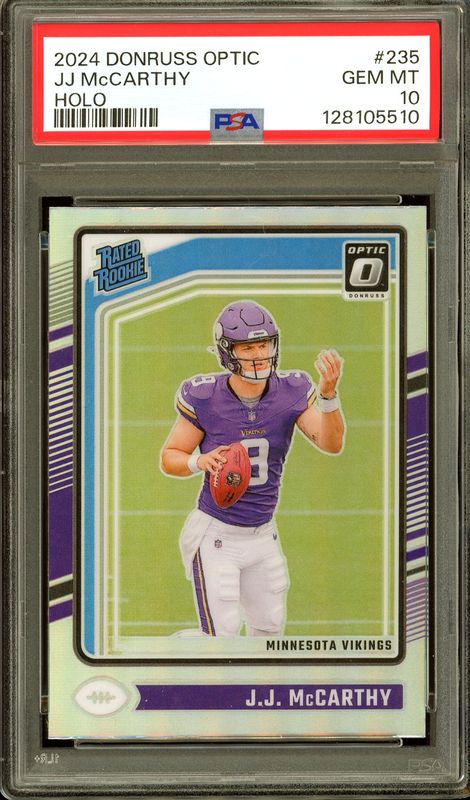 Panini Donruss Optic Football 2024  - J.J. McCarthy RC Holo #235 - PSA 10