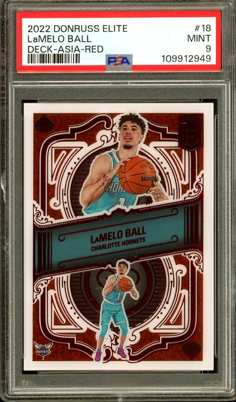 Paninin Donruss Elite Deck 2022 - LaMelo Ball Asia Red #18 - PSA 9
