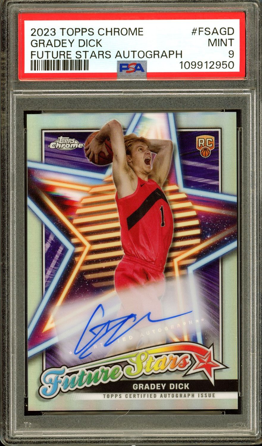 Topps Chrome Basketball 2023 Future Stars - Gradey Dick RC Auto #FSAGD - PSA 9
