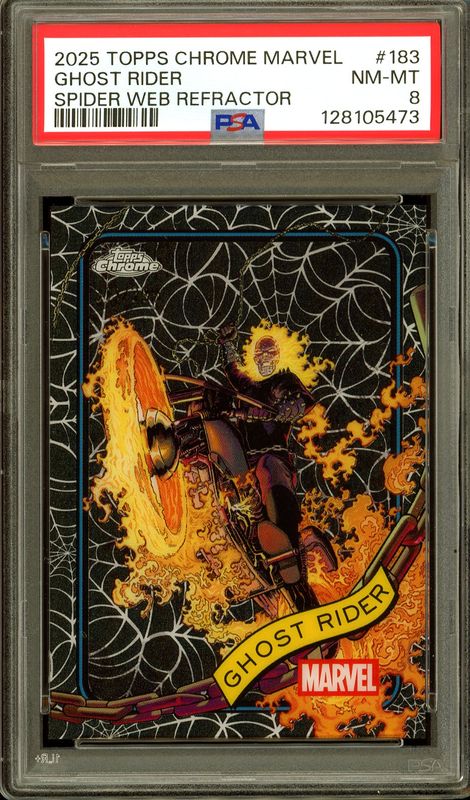 Topps Chrome Marvel 2025 - Ghost Rider Web Refractor 311/399 #183 - PSA 8