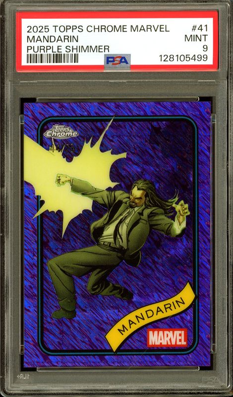 Topps Chrome Marvel 2025 - Mandarin Purple Shimmer 44/75 #41 - PSA 9