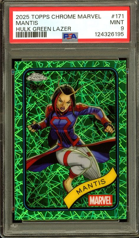 Topps Chrome Marvel 2025 - Mantis Green Lazer 81/99 #171 - PSA 9