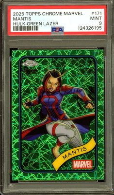 Topps Chrome Marvel 2025 - Mantis Green Lazer 81/99 #171 - PSA 9