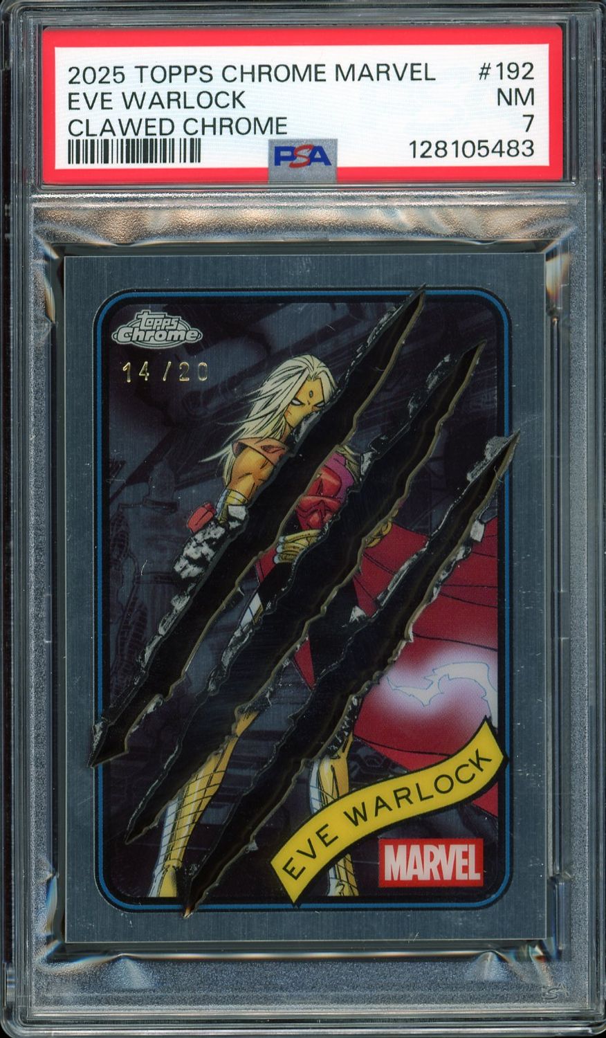 Topps Chrome Marvel 2025 - Eve Warlock 14/20 Clawed #192 - PSA 7