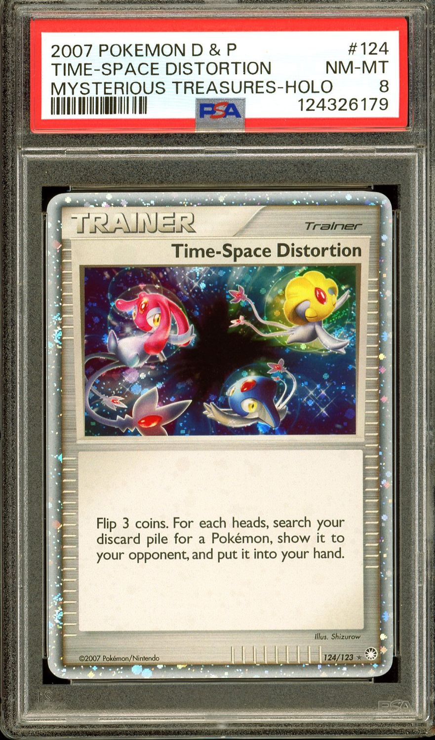 Pokemon Mysterious Treasures 2007 - Time-Space Distortion Holo #124 - PSA 8