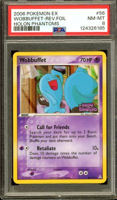 Pokemon Holon Phantoms 2006 - Wobbuffet Reverse Holo #56 - PSA 8