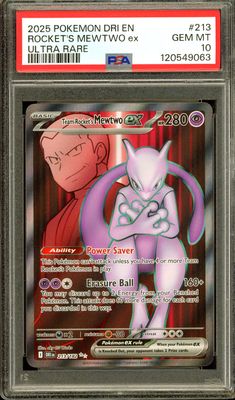 Pokemon Destined Rivals 2025 - Team Rocket’s Mewtwo EX #213 - PSA 10