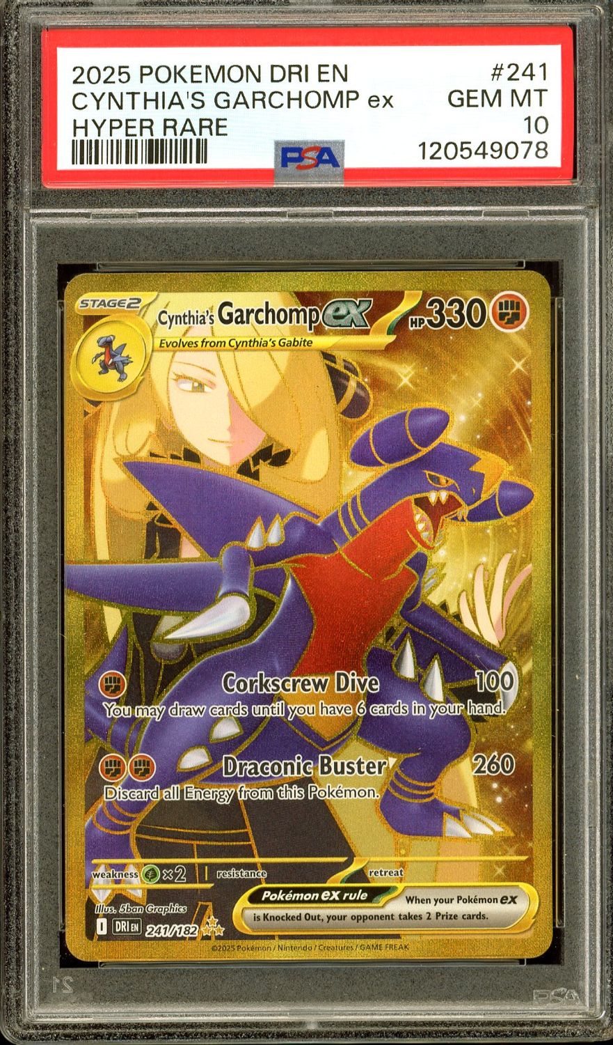 Pokemon Destined Rivals 2025 - Cynthia’s Garchomp EX #241 - PSA 10