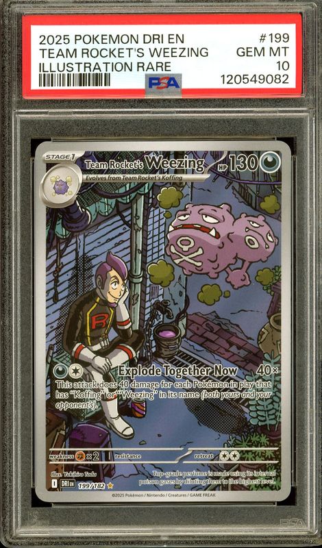 Pokemon Destined Rivals 2025 - Team Rocket’s Weezing #199 - PSA 10