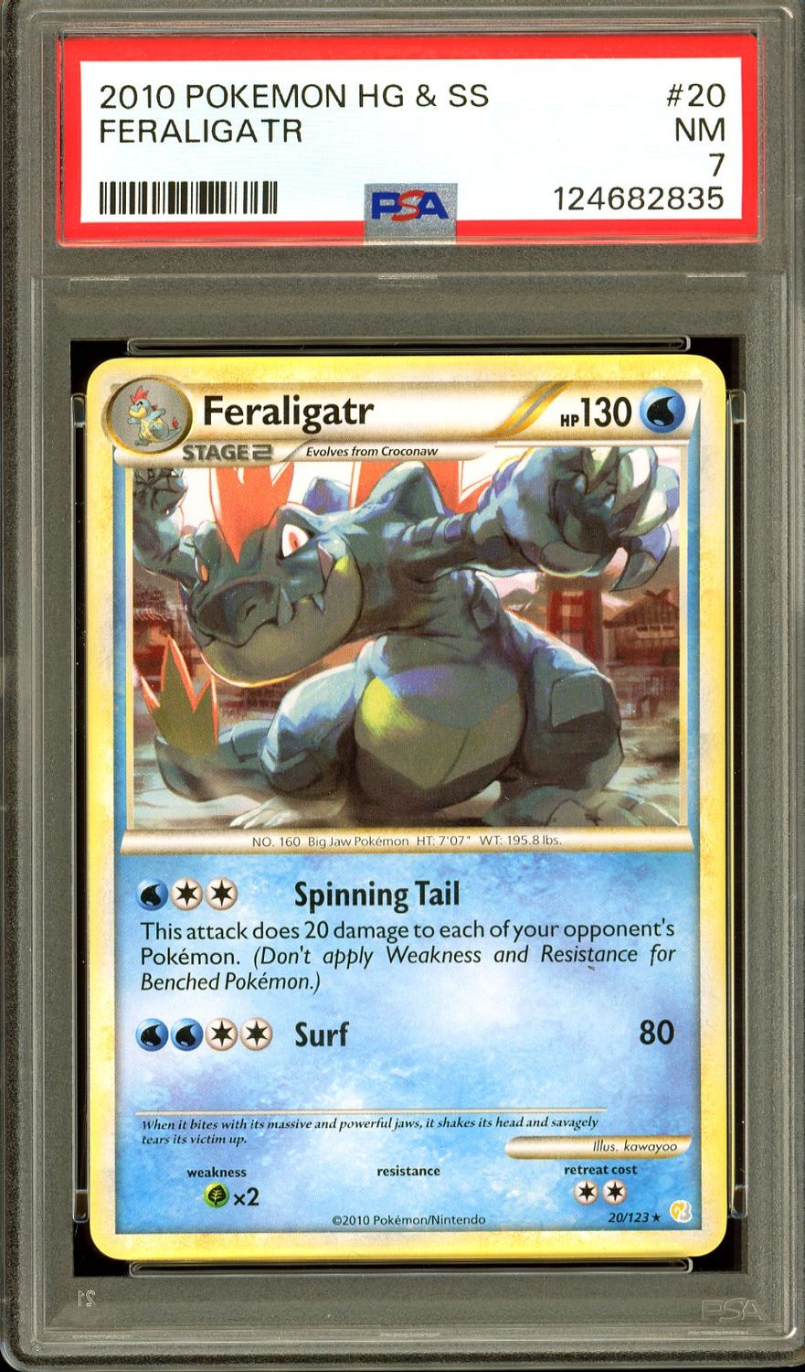 Pokemon HeartGold &amp; Soulsilver 2010 - Feraligatr #20 - PSA 7
