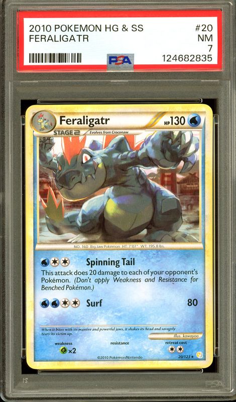 Pokemon HeartGold &amp; Soulsilver 2010 - Feraligatr #20 - PSA 7